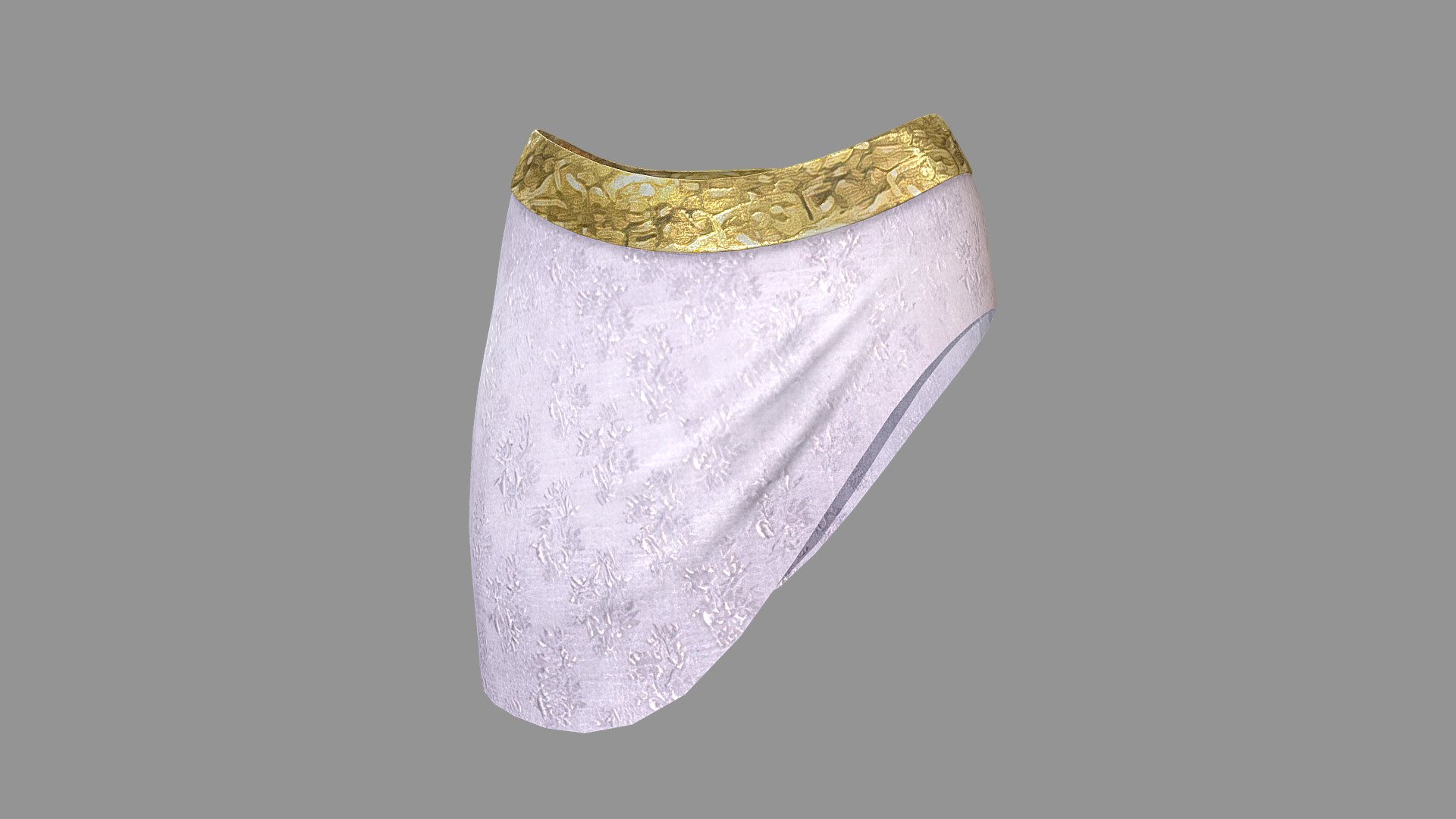 Gold Waistline Asymmetric Mini Skirt 3d model