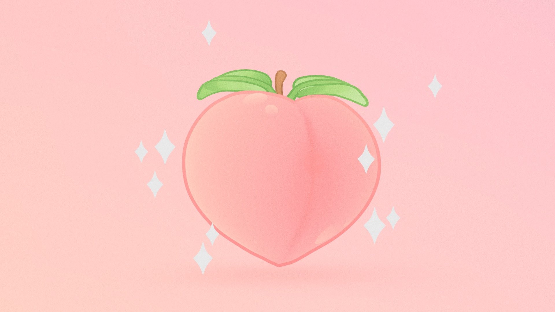 Juicy peach Emoji 🍑 3d model