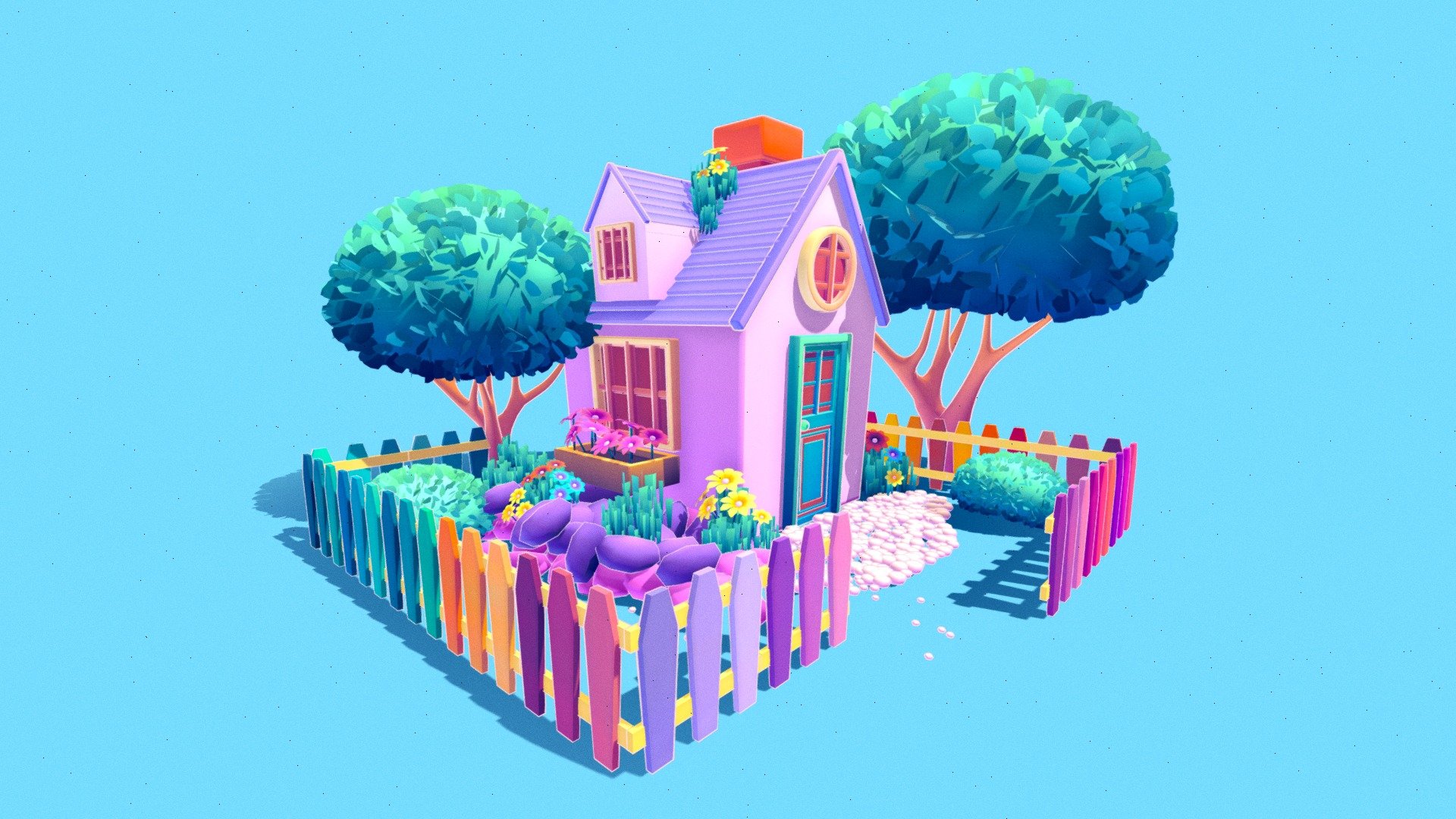 Pastel House 3d model