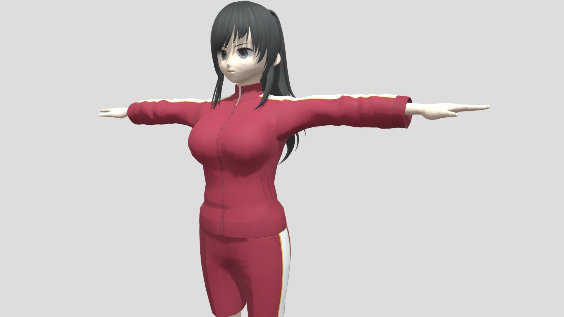 【Anime Character】Sports Female (V1/Unity 3D) 3d model