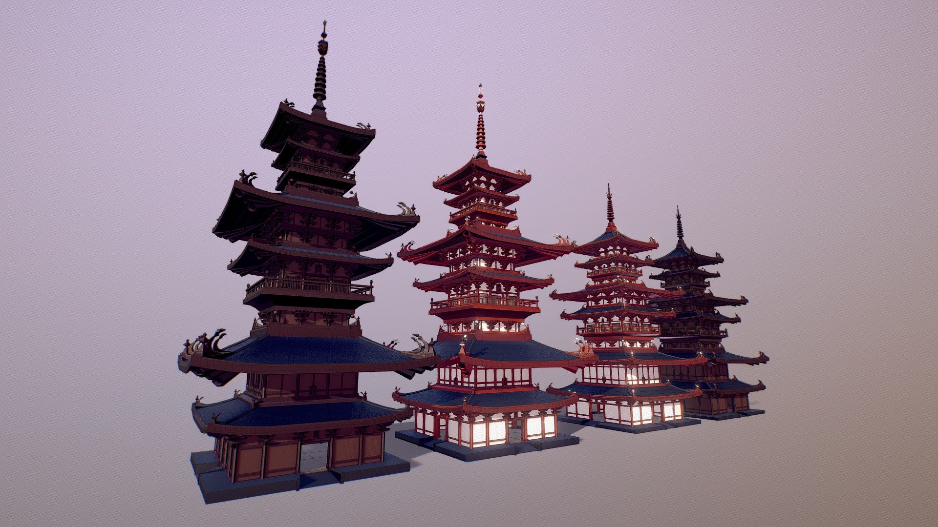 Pagoda (Low Poly) 3d model