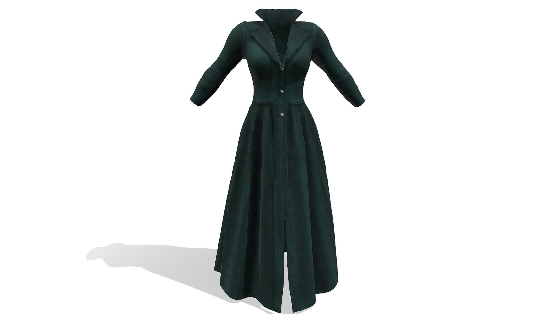 Female Long Coat 3d model