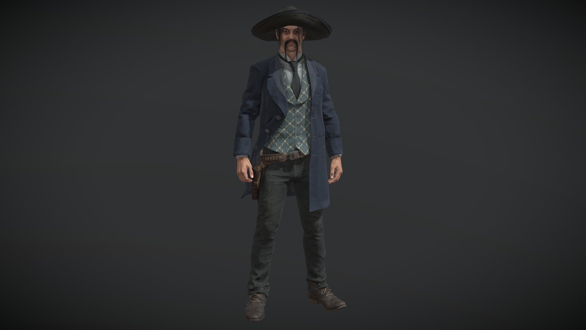 Cowboy Character PBR Game Ready 3d model