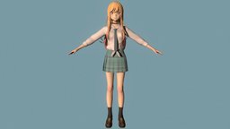 T pose rigged model of Marin Kitagawa