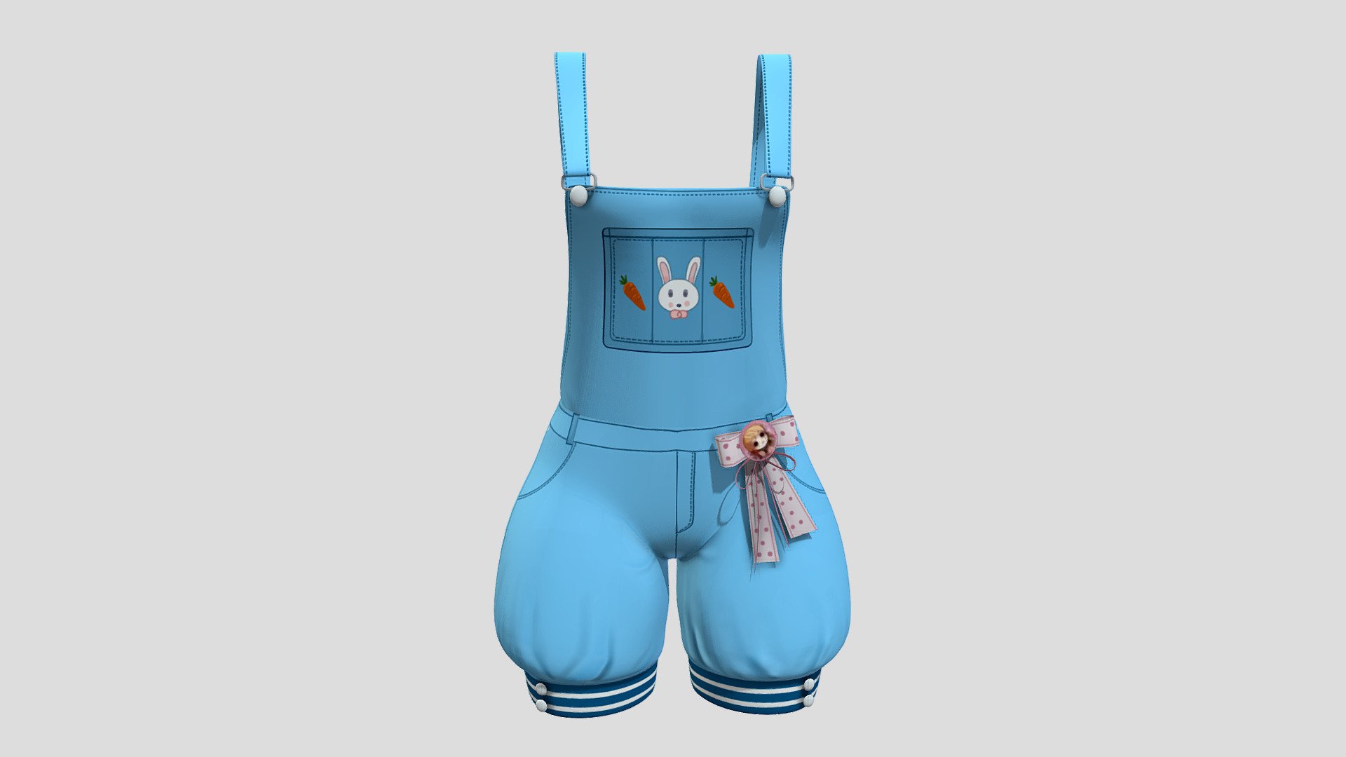 Childrens Cute Overalls Shorts 3d model