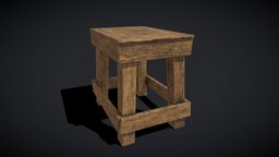 Old Rustic Workshop Stool