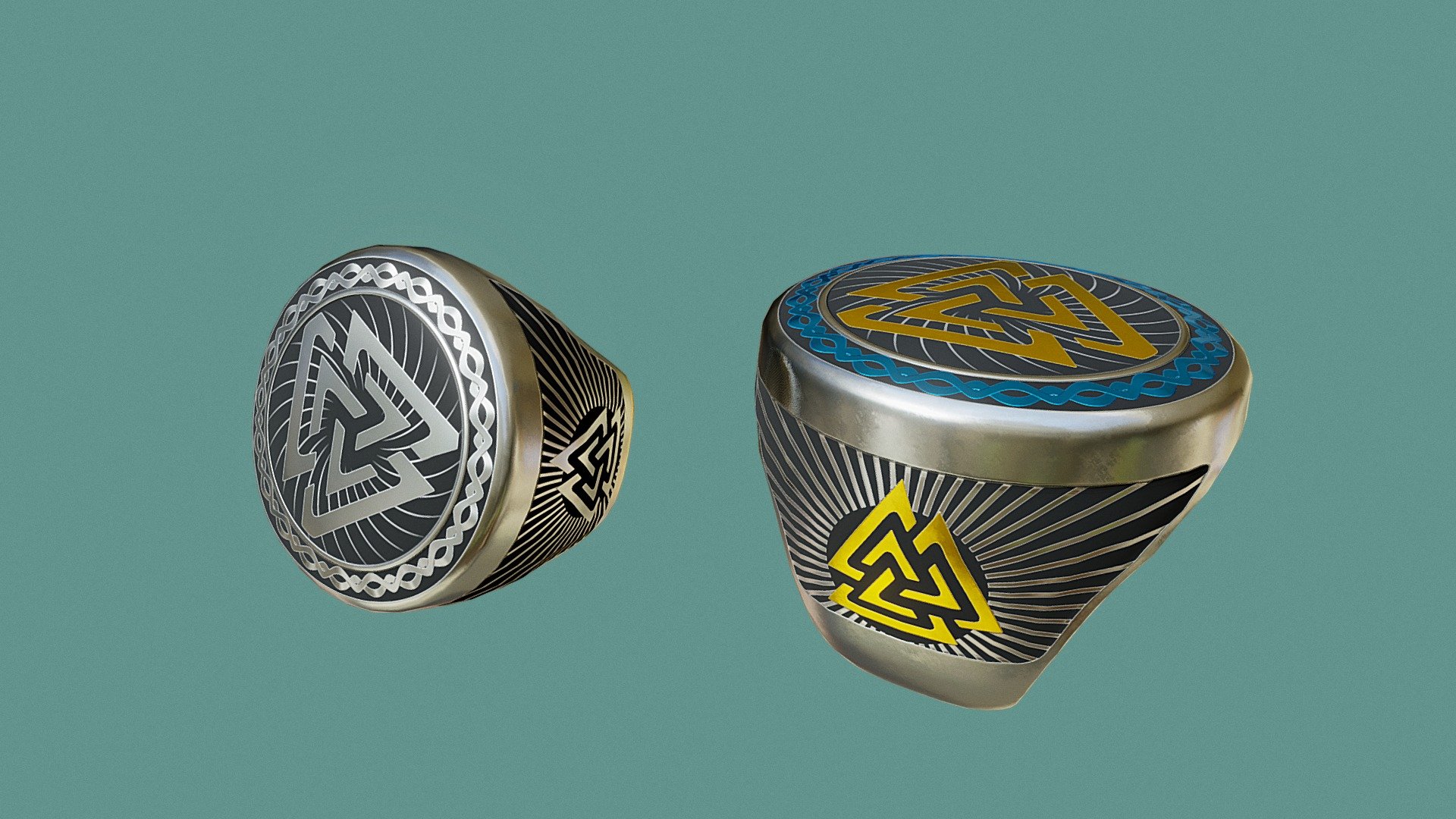 Valknut Ring Game Asset 3d model