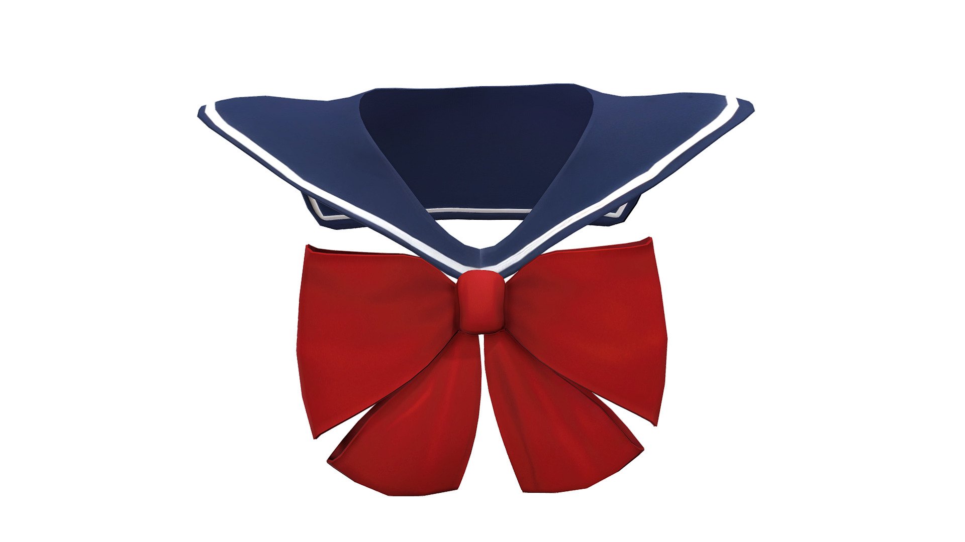 Manga Sailor Bowknot Neck Tie 3d model