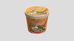 Noodles Cup 01 Low Poly PBR Realistic