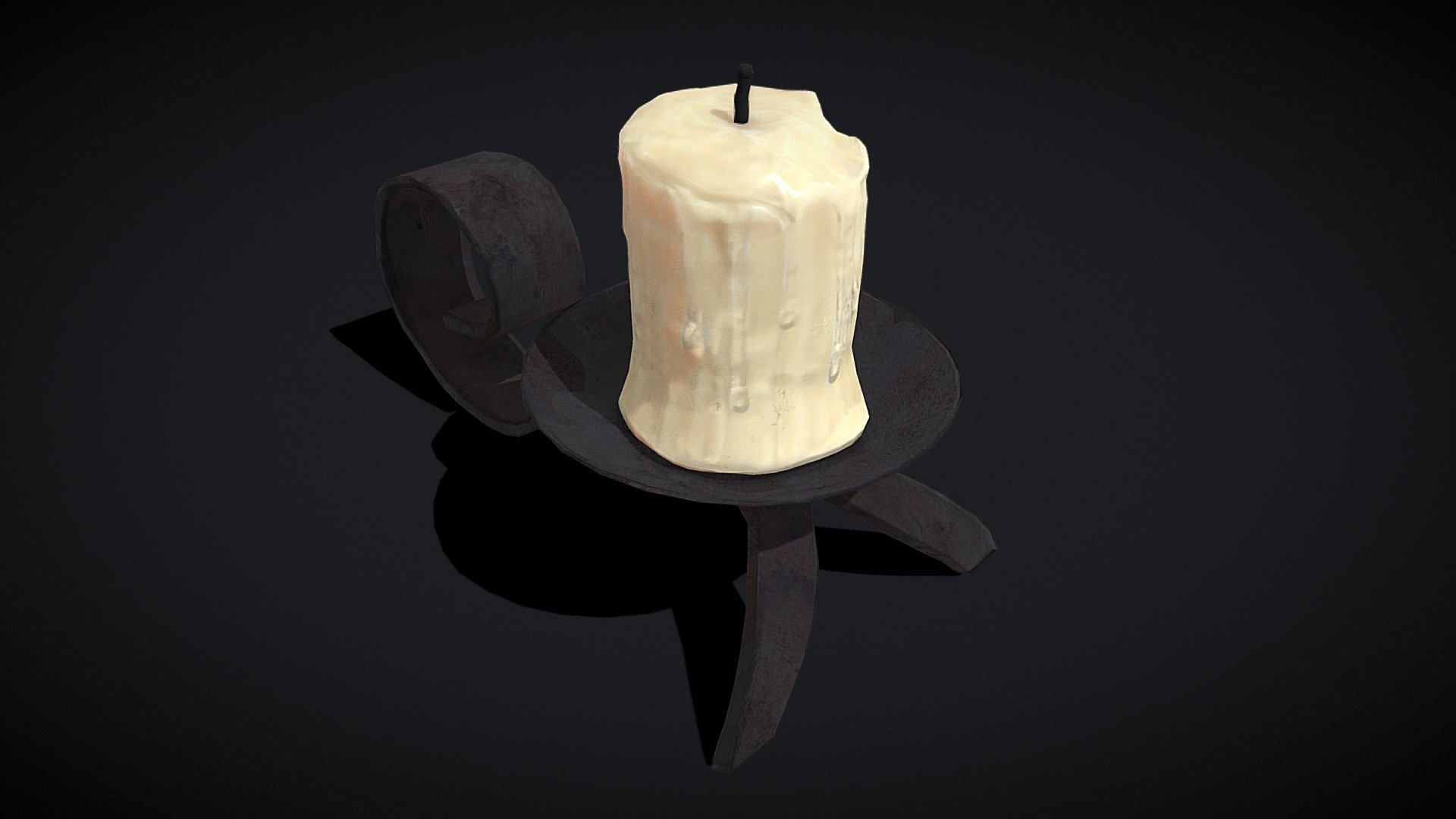 Simple Iron Chamberstick 3d model