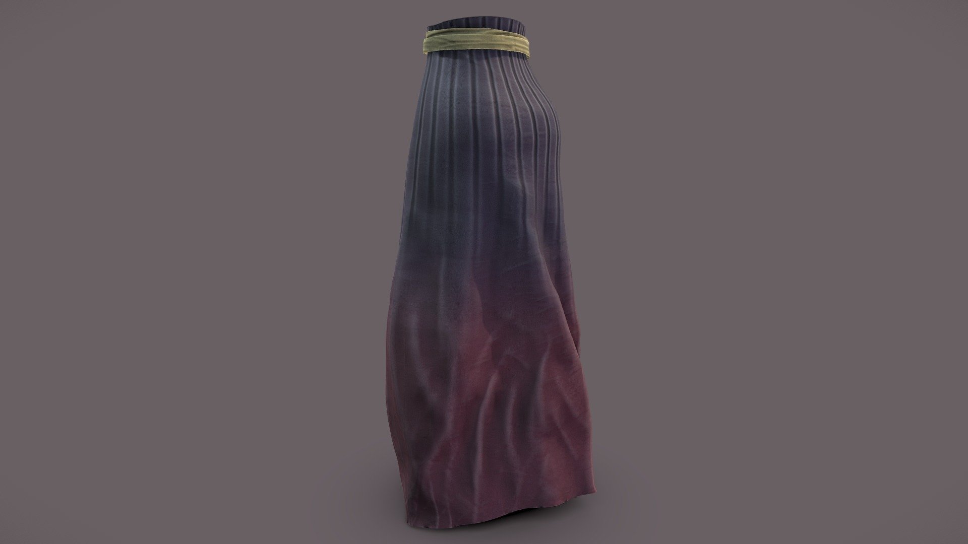 Traditional Chinese Japanese Long Maxi Skirt 3d model