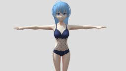 【Anime Character】Rei (Swimsuit/Unity 3D)