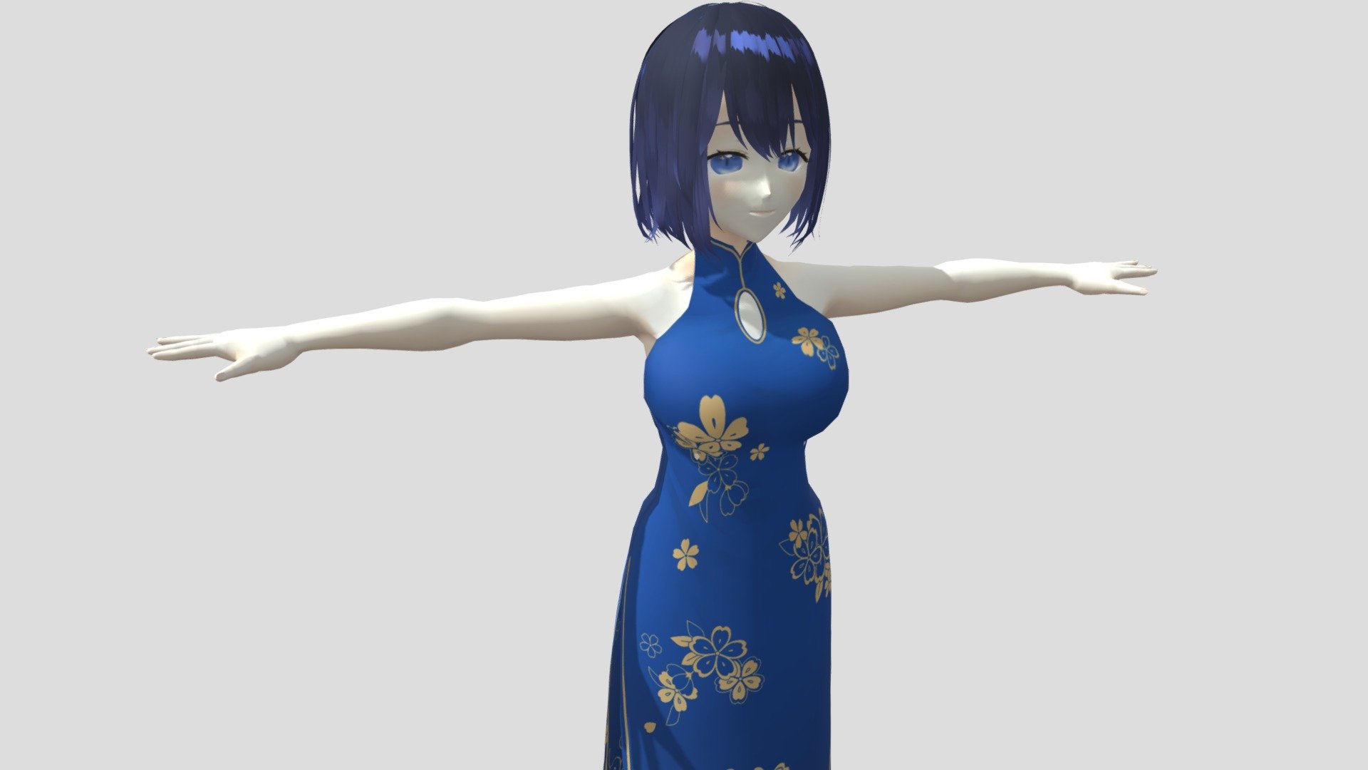 【Anime Character】Yuri (Cheongsam/Unity 3D) 3d model