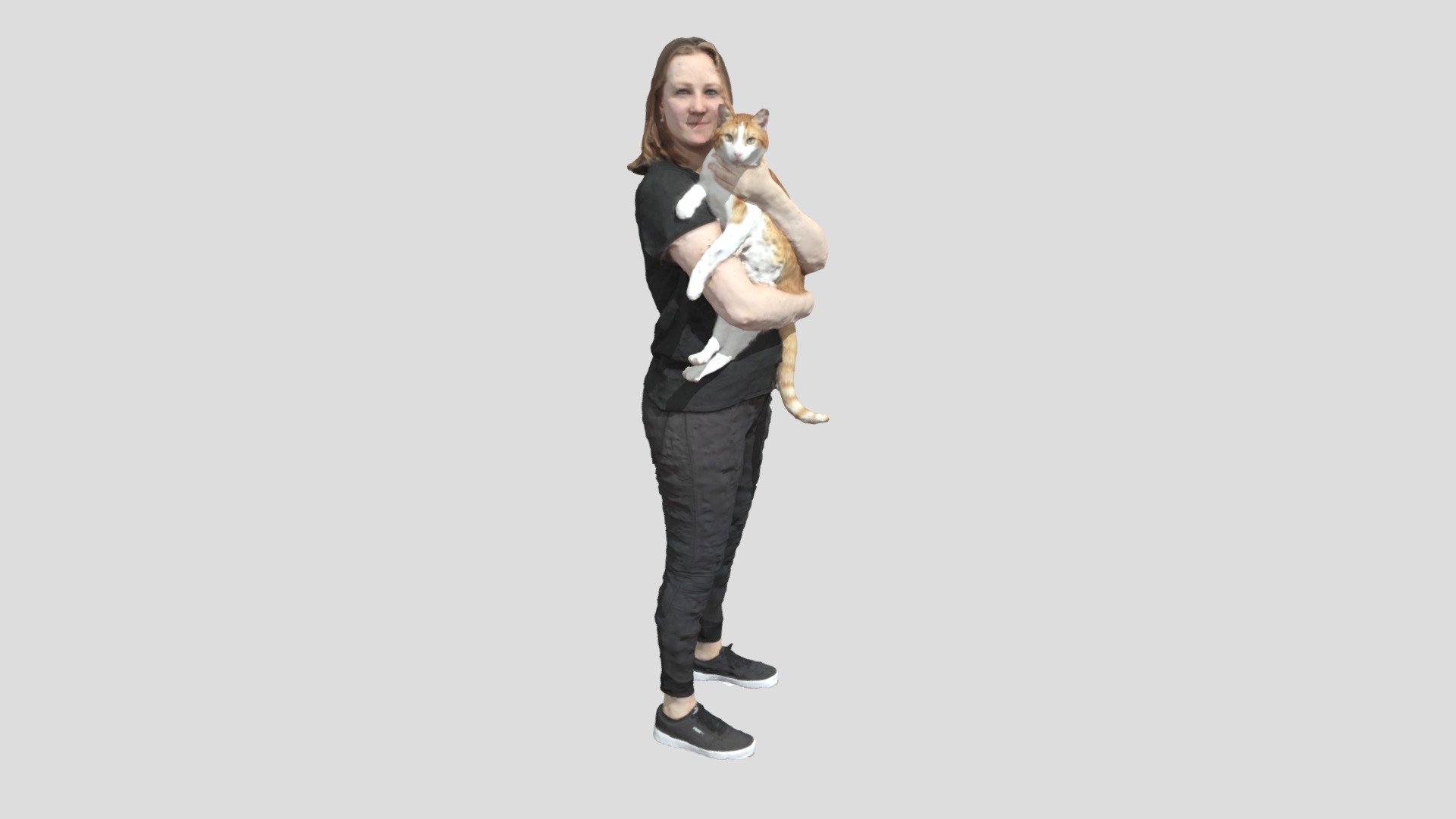 Women with cat 3d model