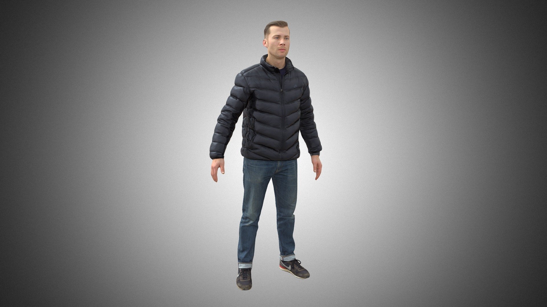 Human Male Casual Winter A-Pose 3d model