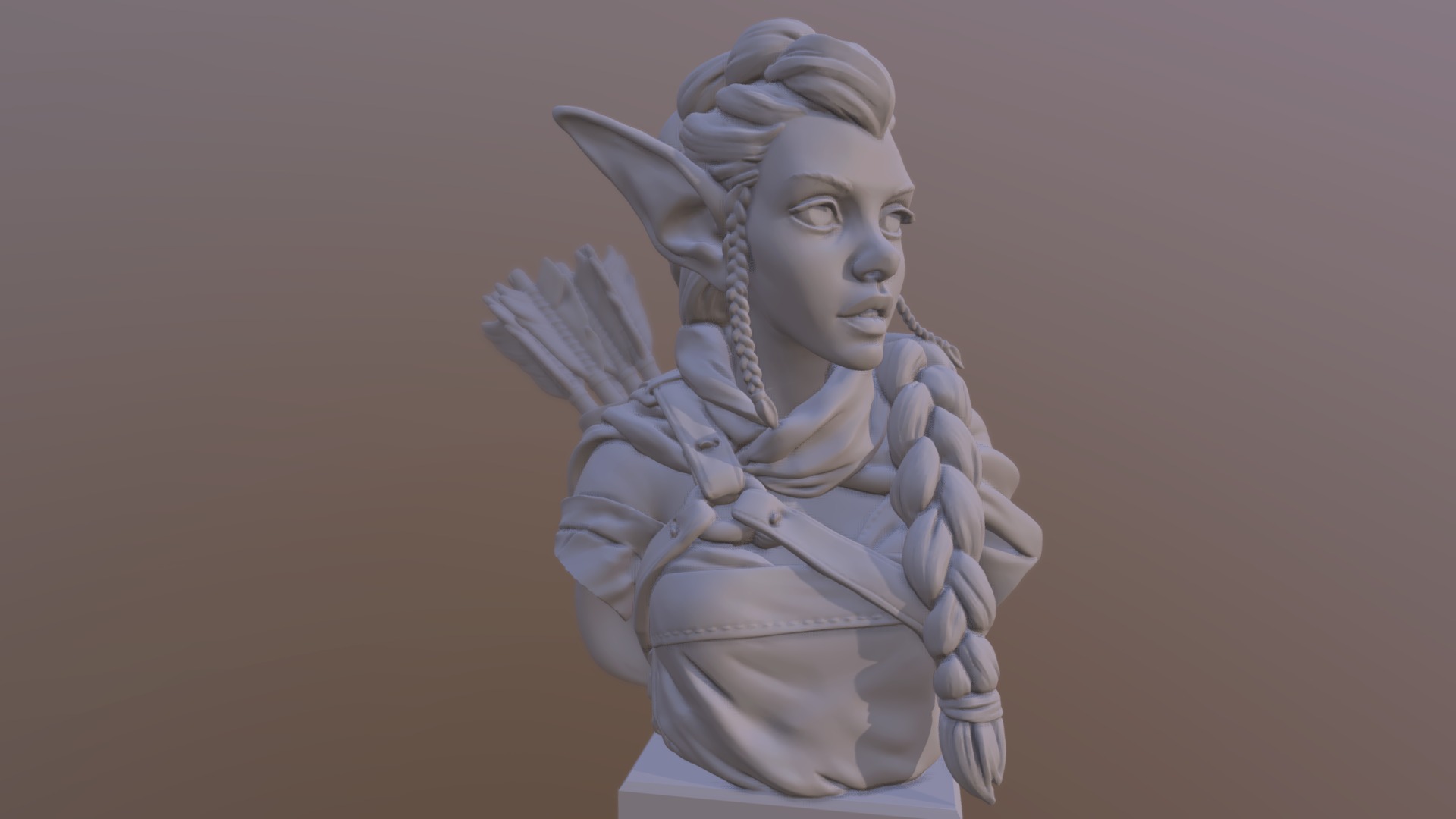 Elf Archer Bust 3d model