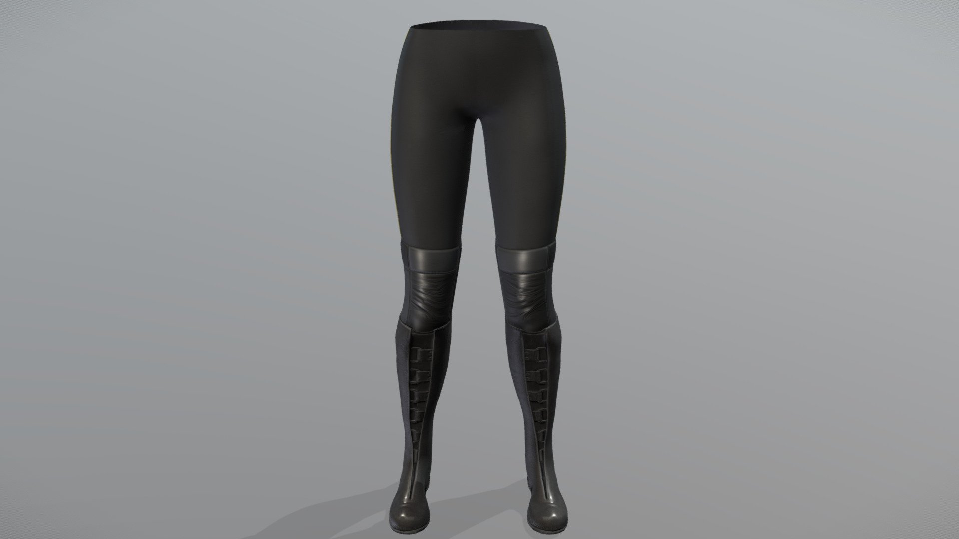 Female Futuristic Rider Pants And Boots 3d model