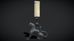 Bronze Chimera Candlestick