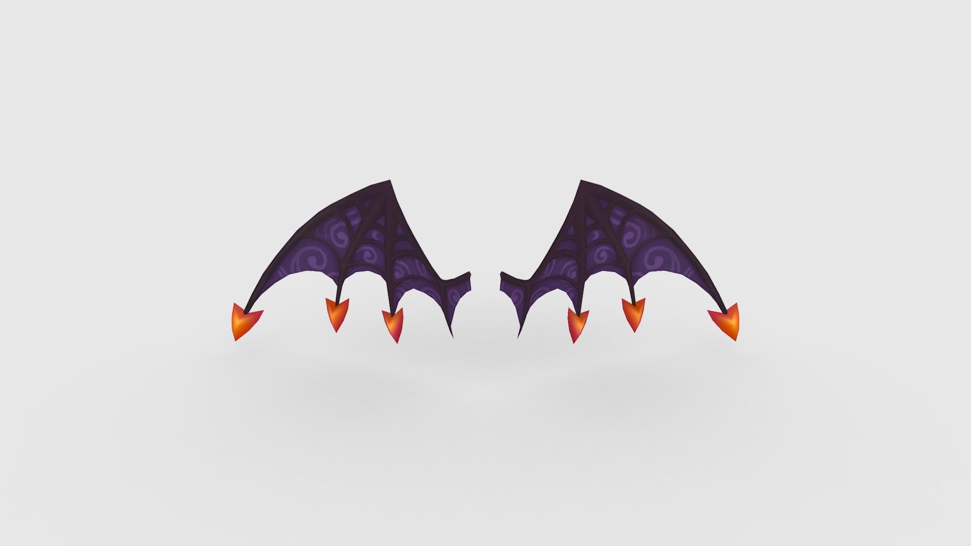 Cartoon black devil wing 3d model