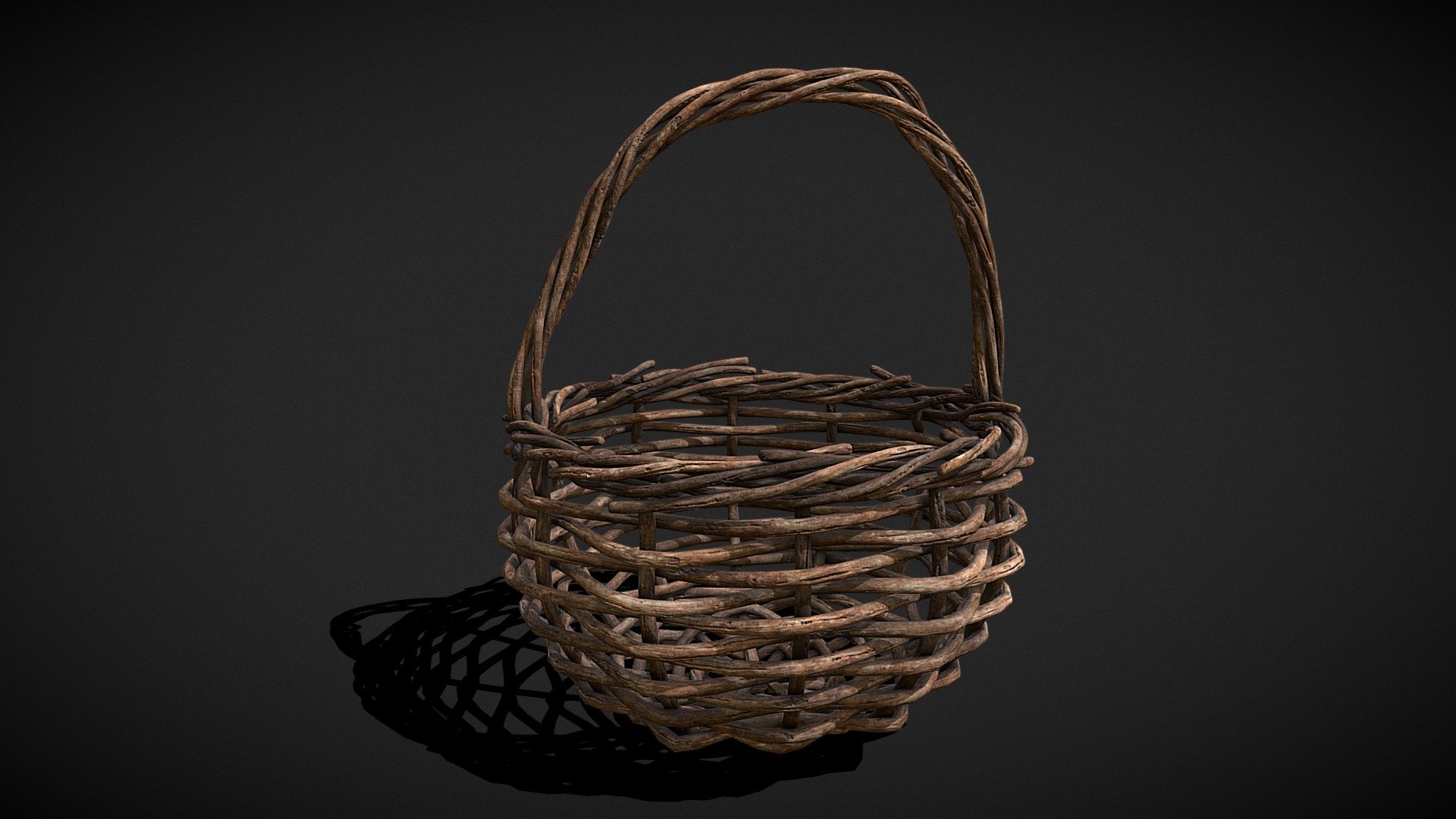 Wooden Root Basket 3d model