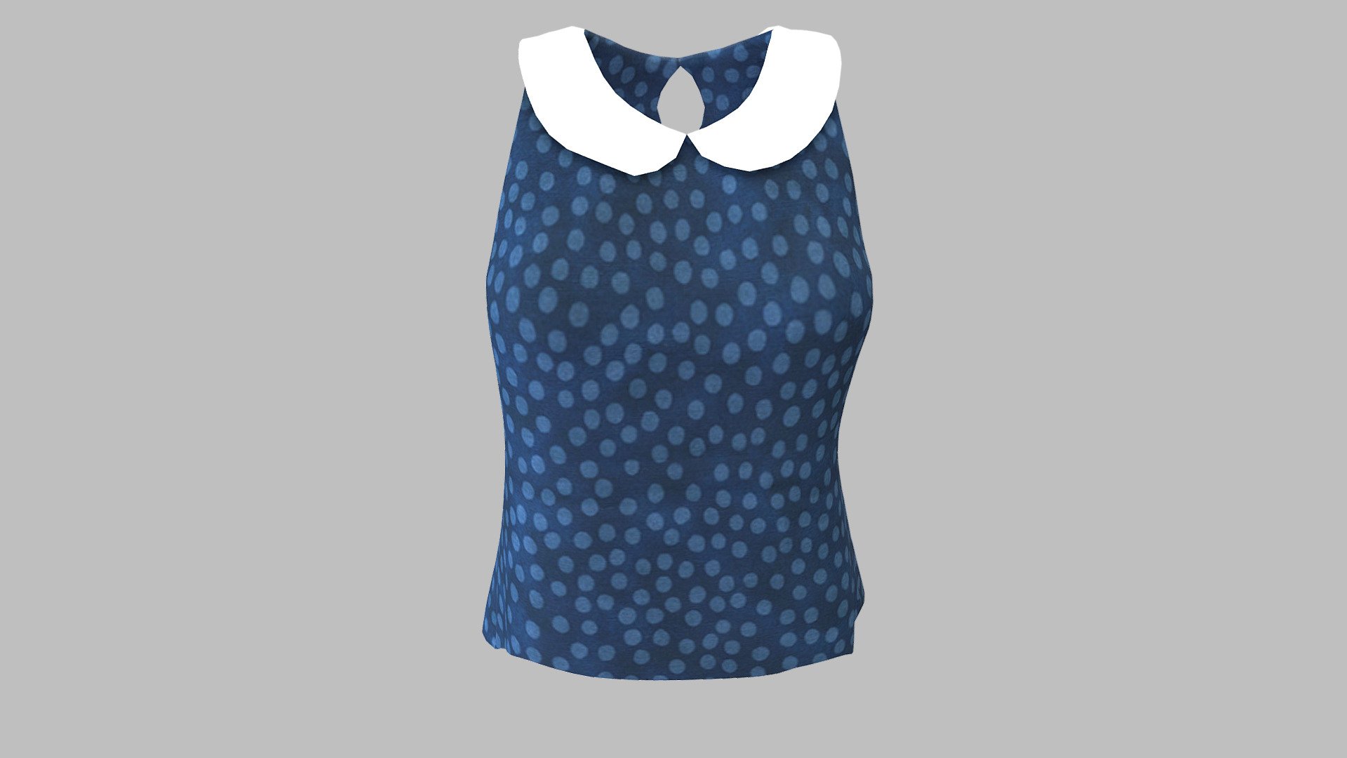 Female Peterpan Collar Top Blouse 3d model