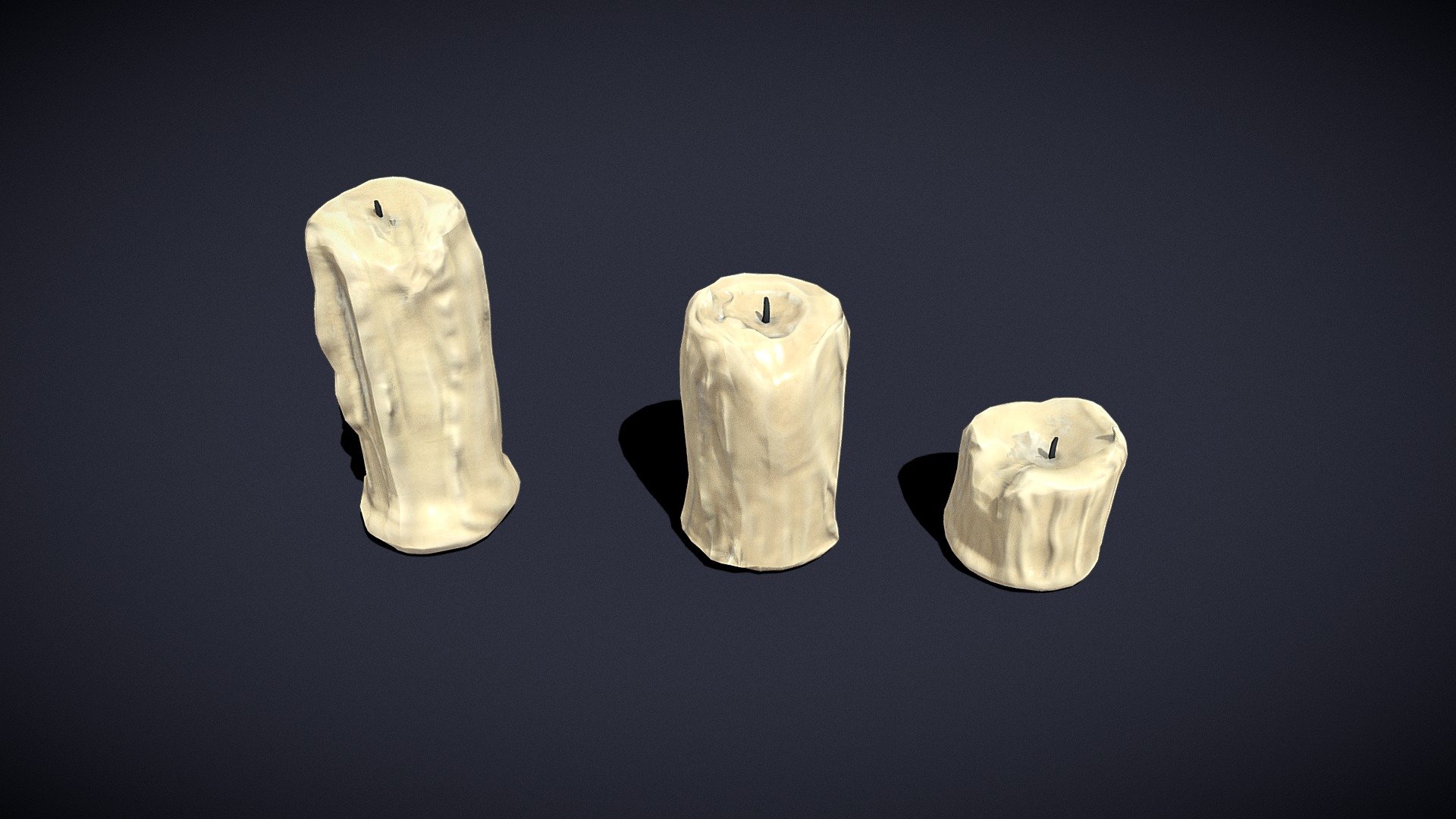 Old Melted Candles 3d model