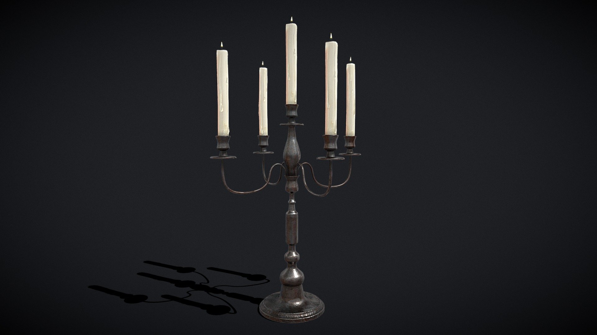 Five Point Candelabra 3d model