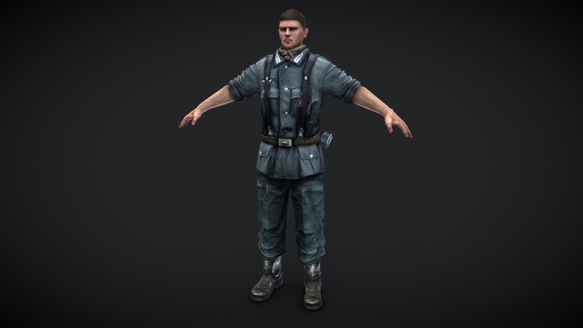 German WWII Soldier 3d model