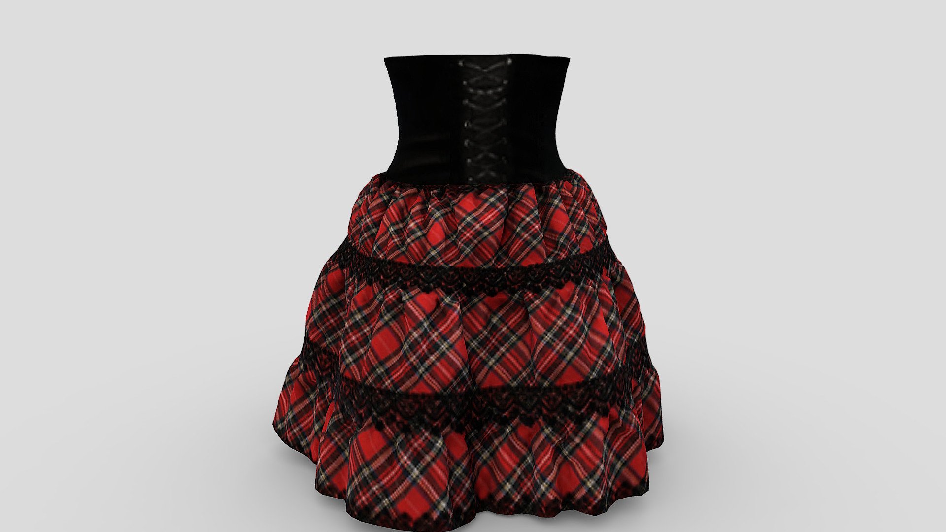 Female Corset Skirt 3d model