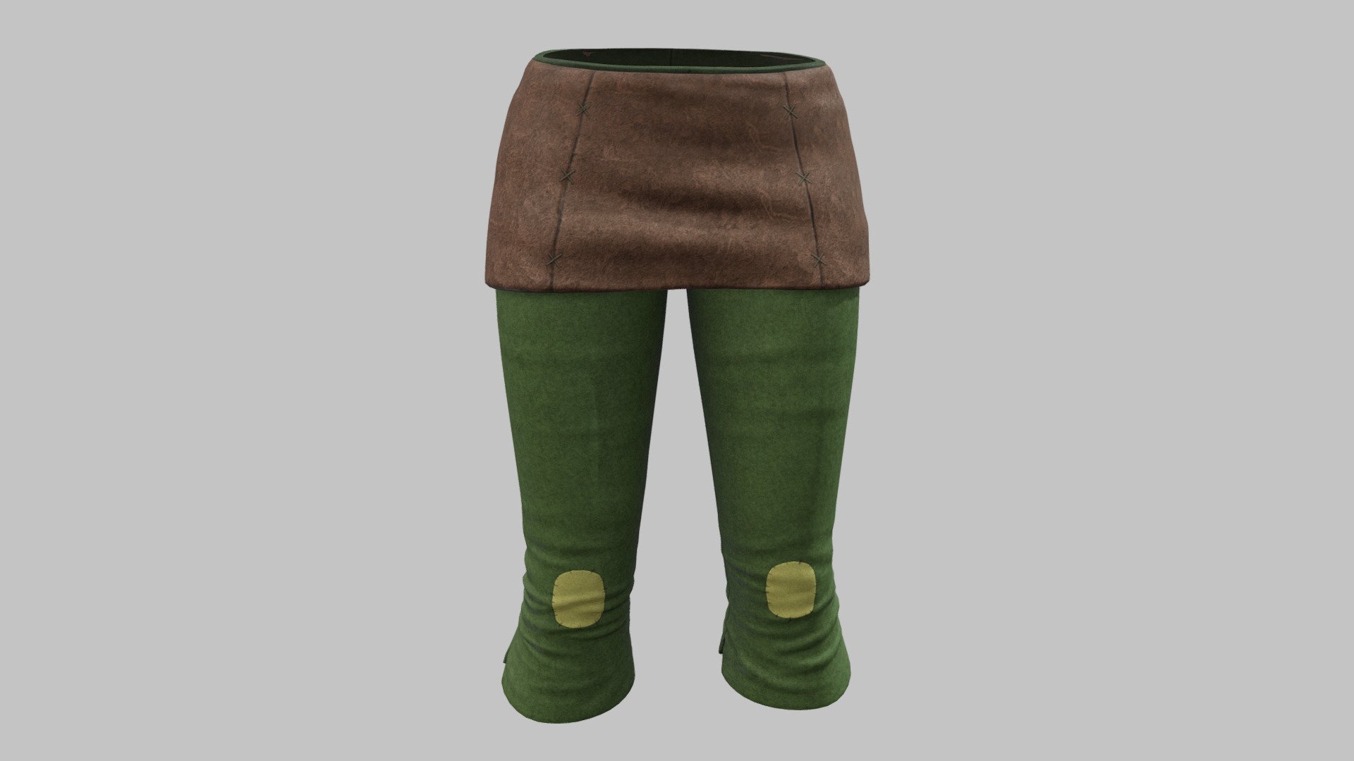 Female Medieval Steampunk Peasant Pants 3d model