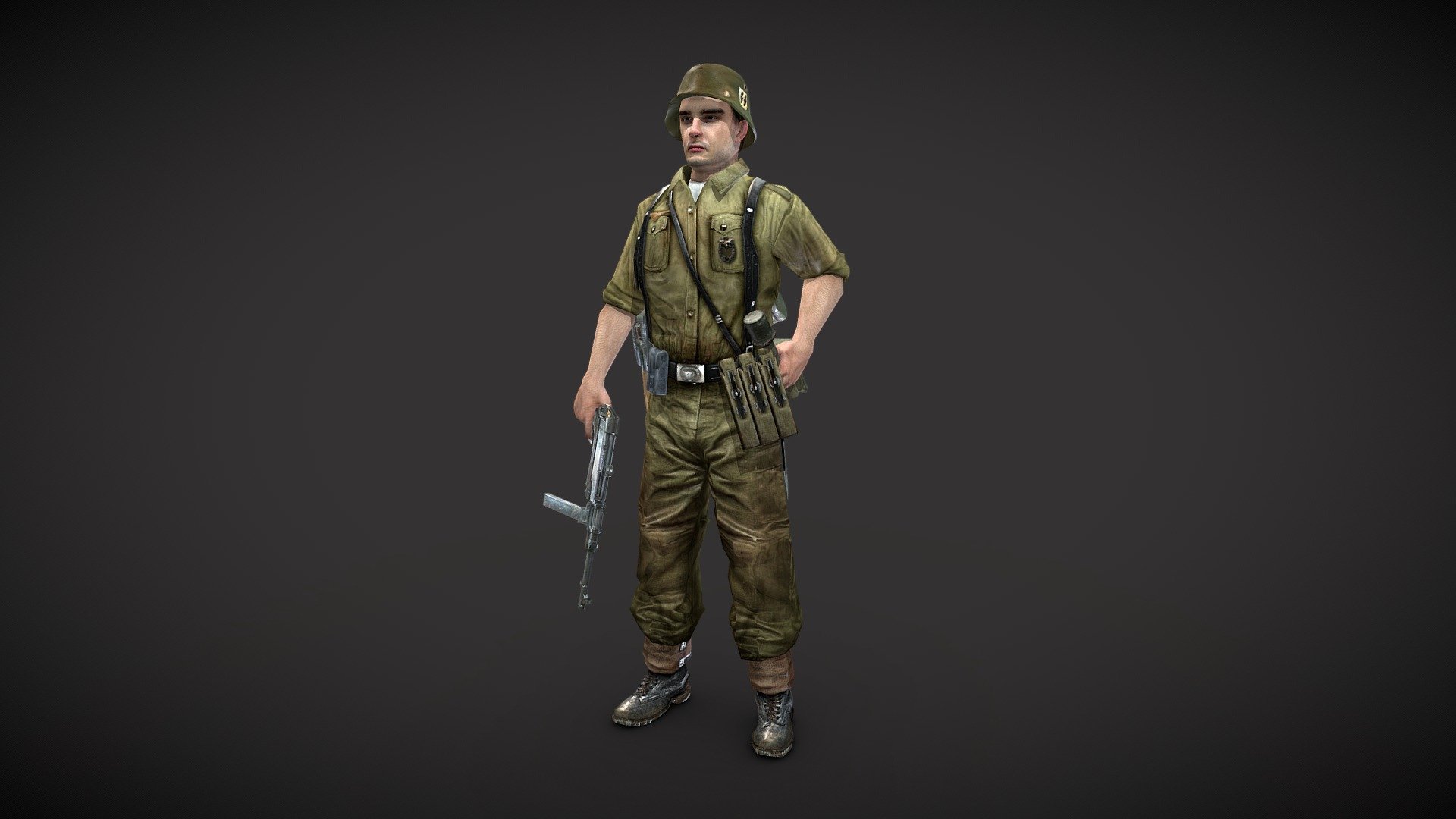 German WWII Soldier 3d model