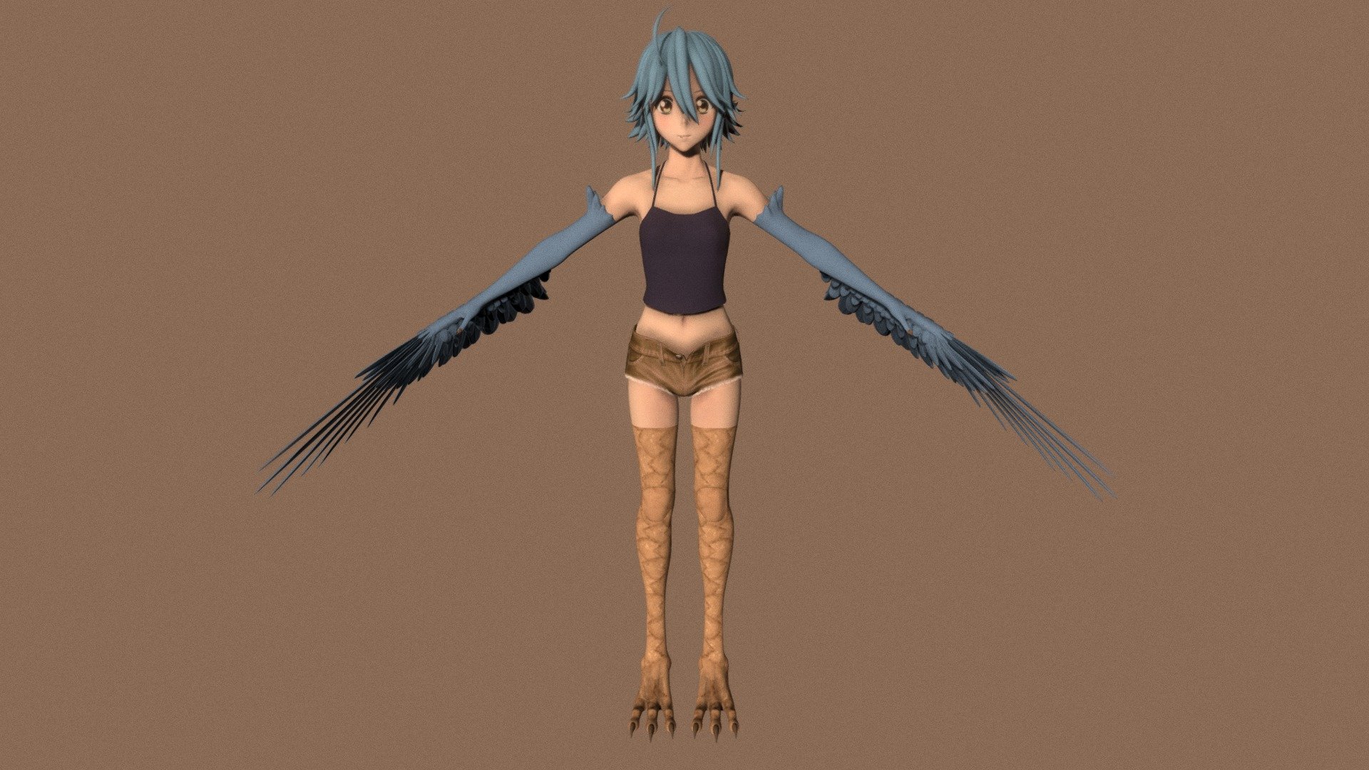 T pose rigged model of Papi 3d model