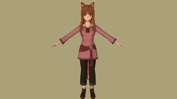 T pose rigged model of Horo