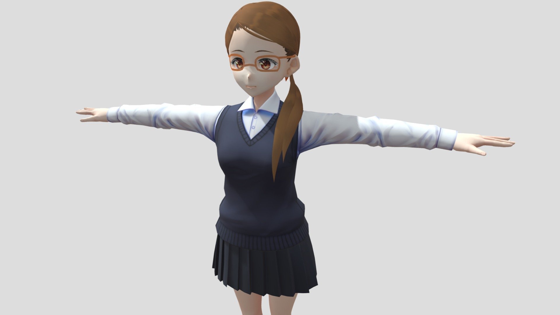 【Anime Character】Female010 (Discount/Unity 3D) 3d model