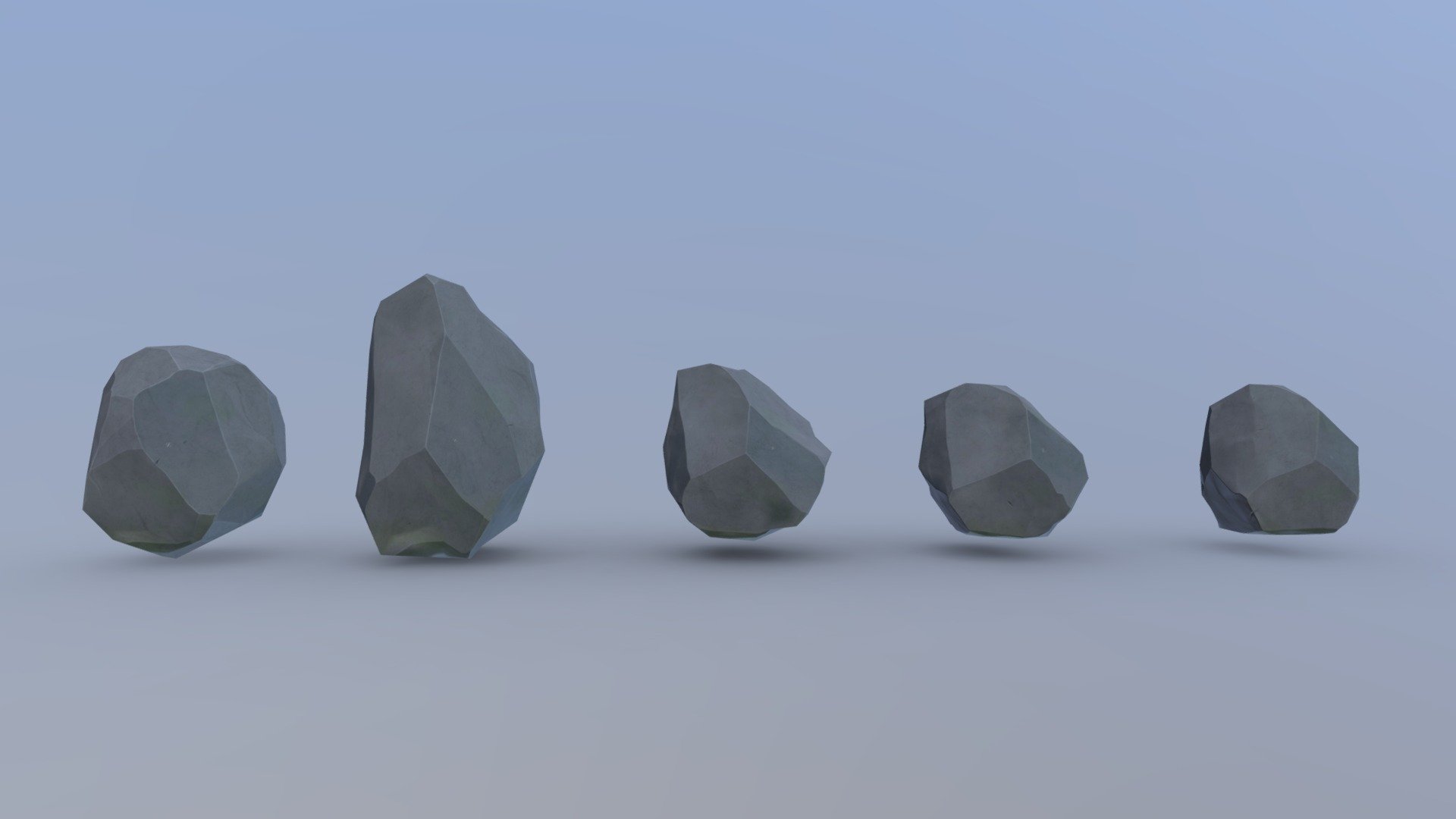 Stylized PBR Low Poly Rock Pack 1 3d model