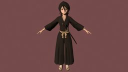 T pose rigged model of Rukia Kuchiki