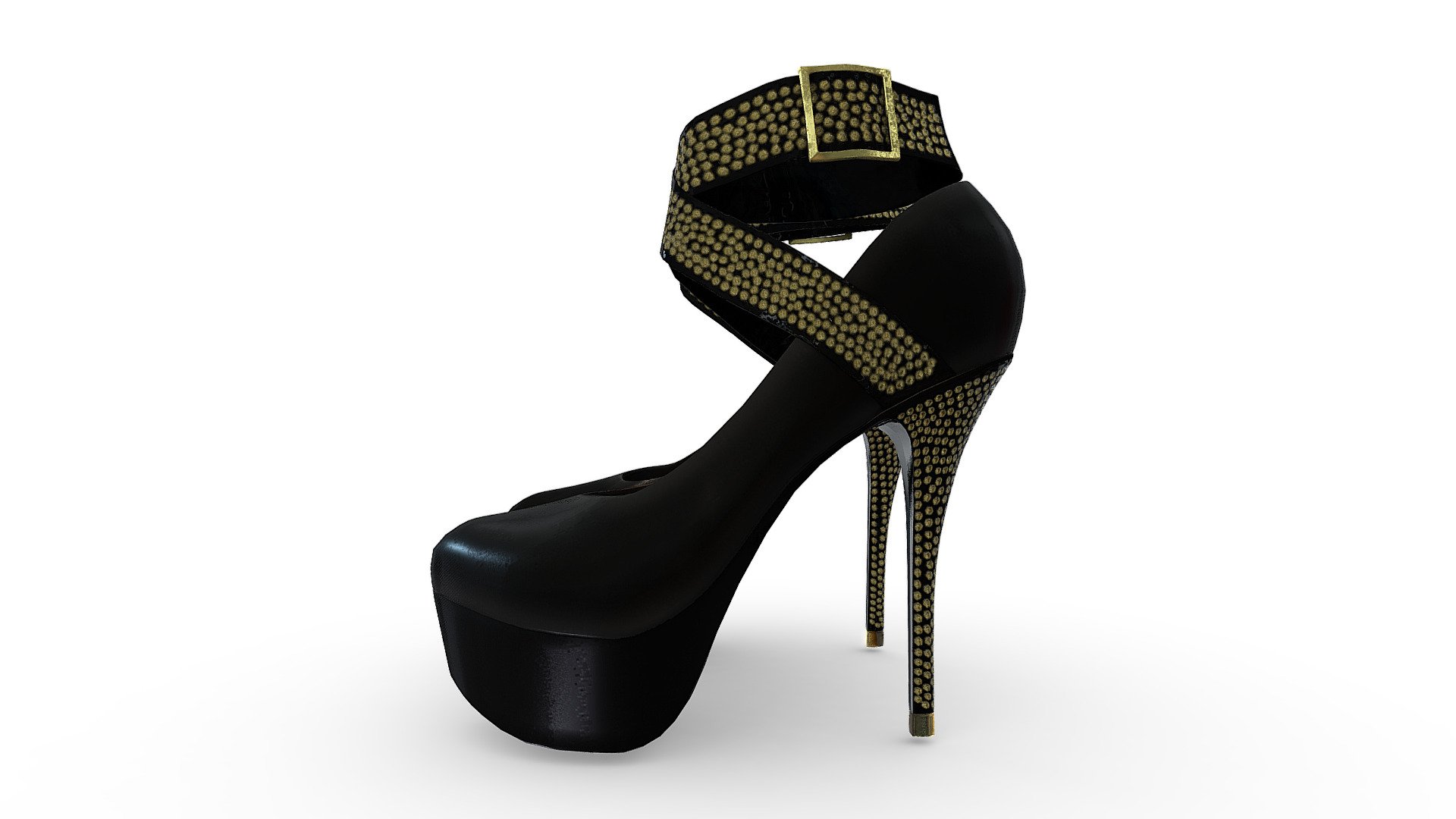 Female Cross Ankle Straps High Heel Shoes 3d model