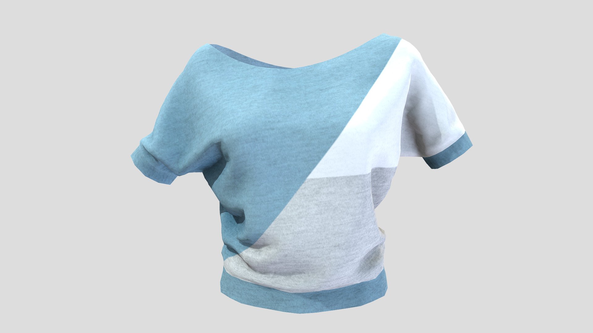 Female Off Shoulder Boat Neck Sweater 3d model