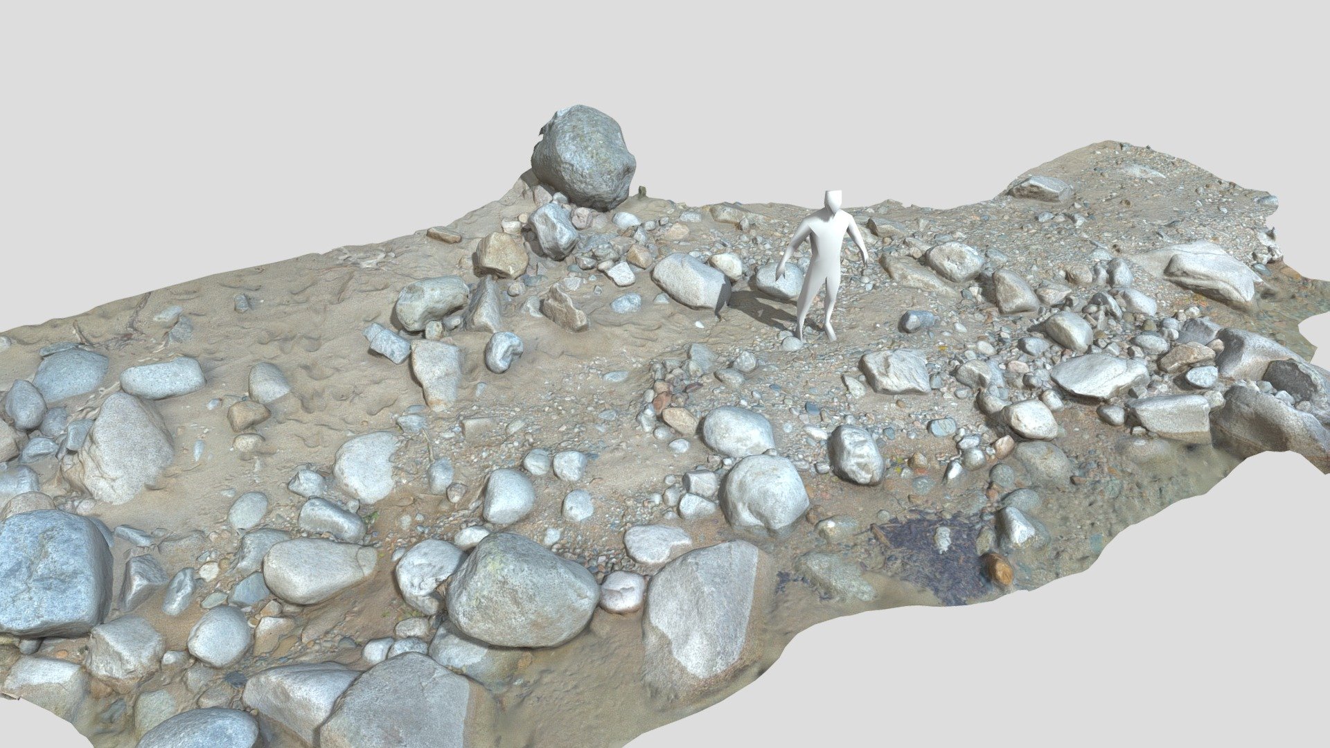 River Stone Pebbles Sand Rocks Scan 3d model