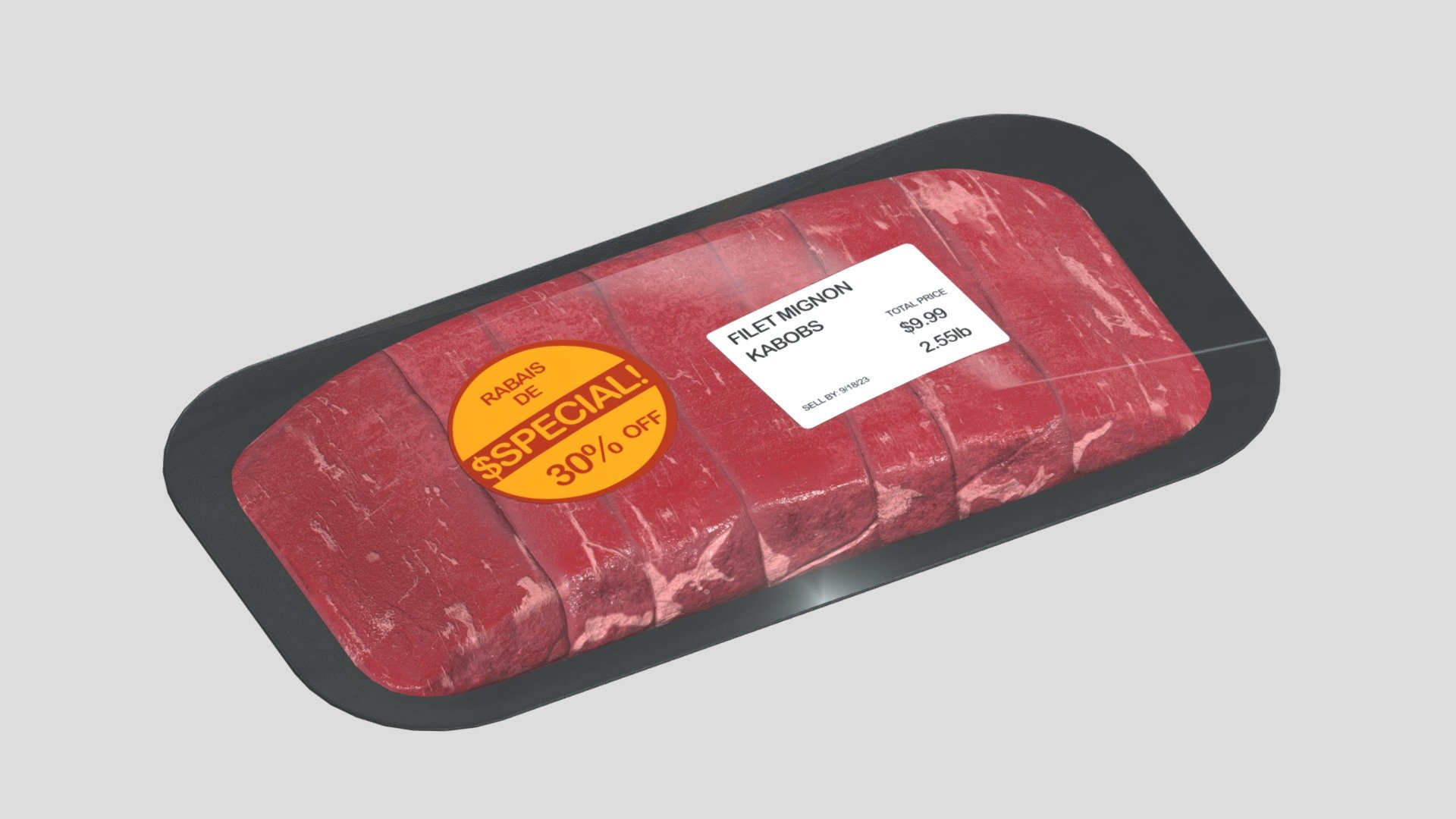 Supermarket Packaged Meat Low Poly PBR 3d model