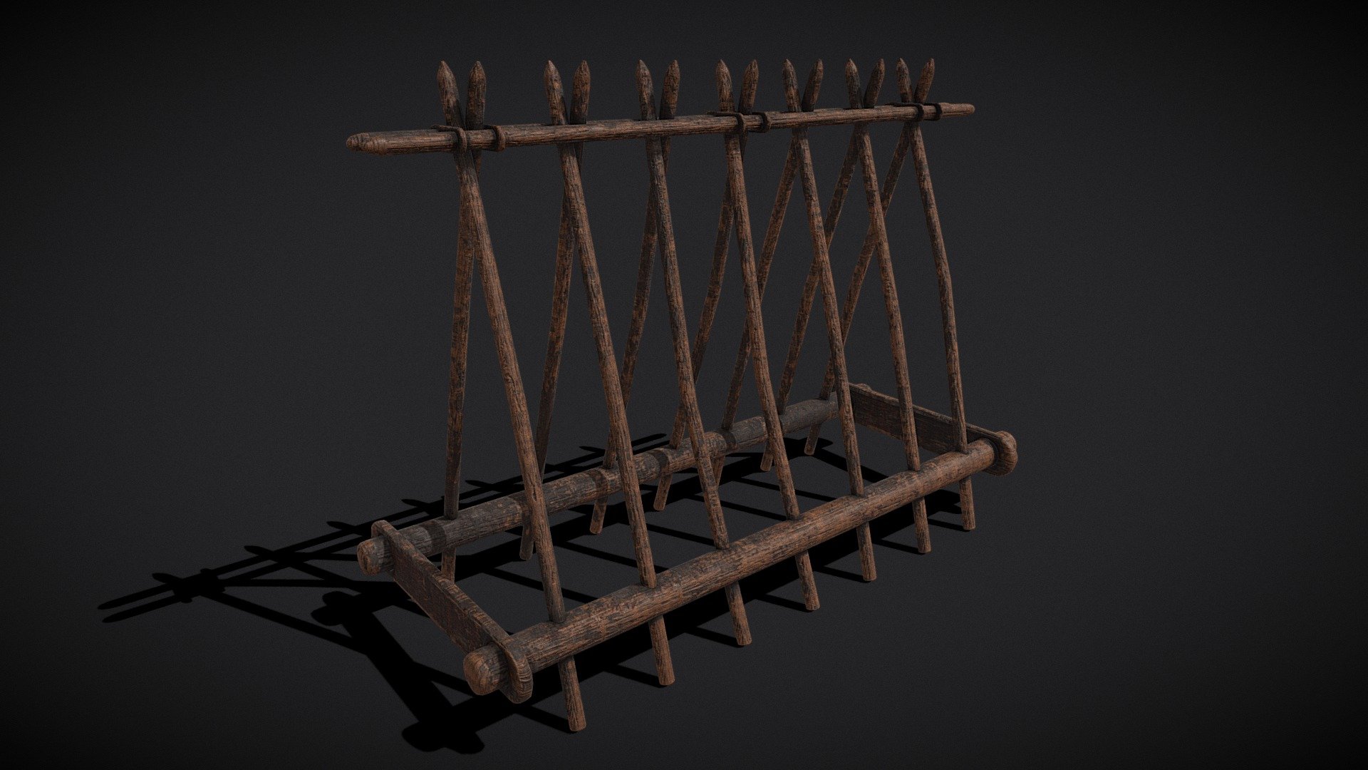 Wooden Triangle Dish Rack 3d model