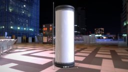 Advertising Pillar with Glass Version 1