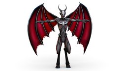 Low Poly Darck Grey Demon Vampire Monster