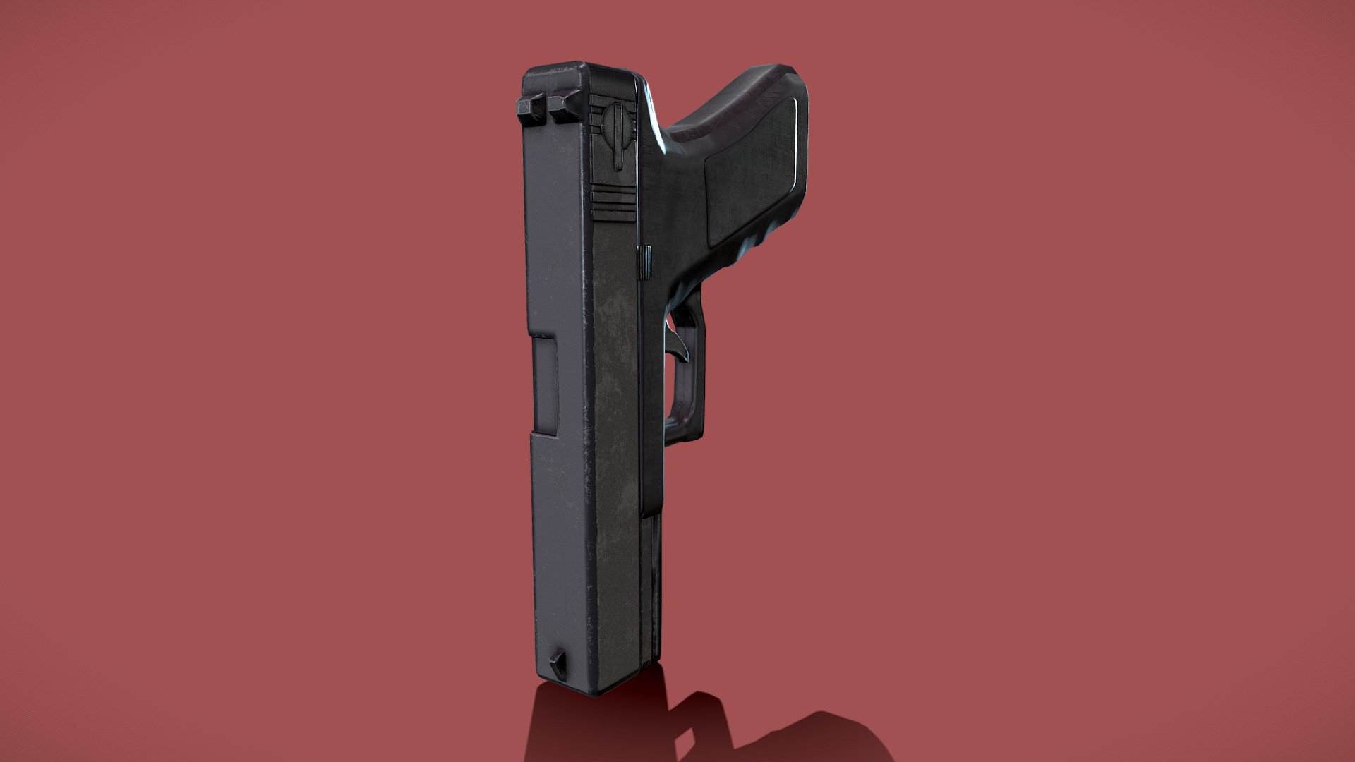 Low Poly Handgun Shotgun Pistol 3d model