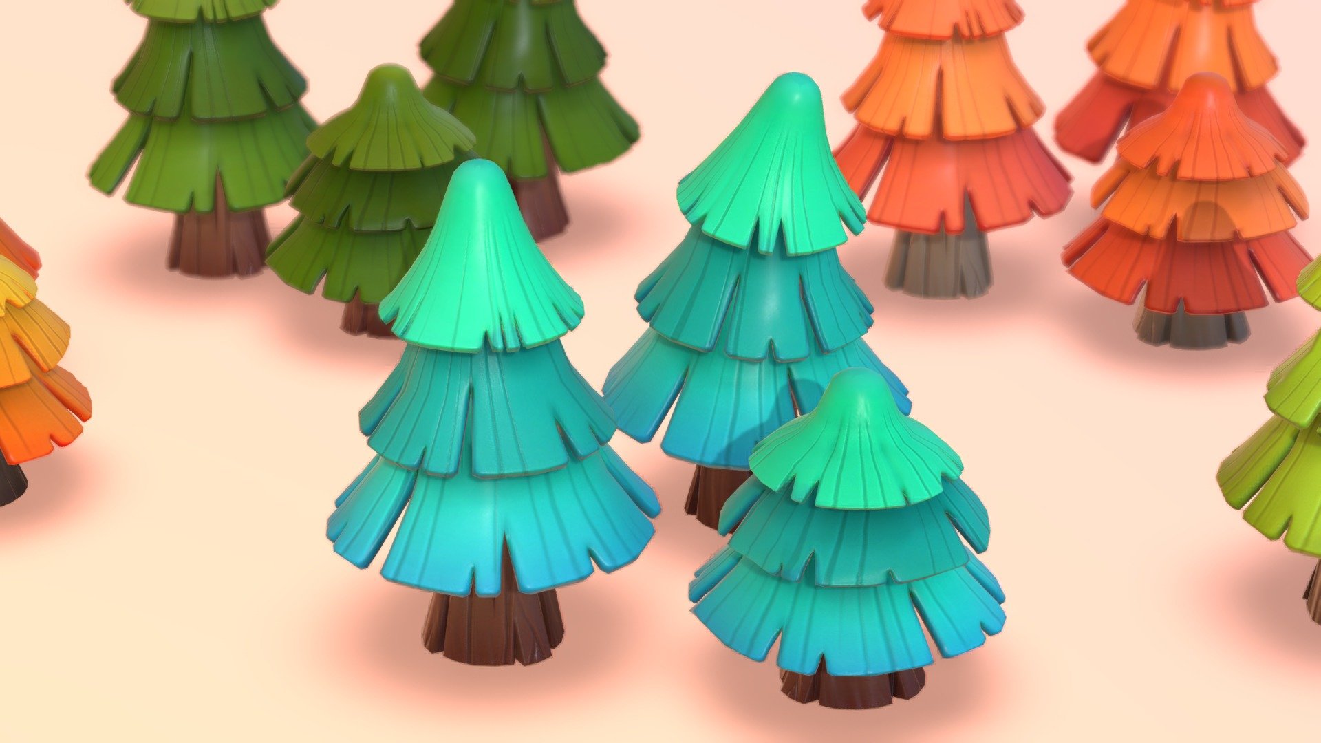 Pine Trees 3d model