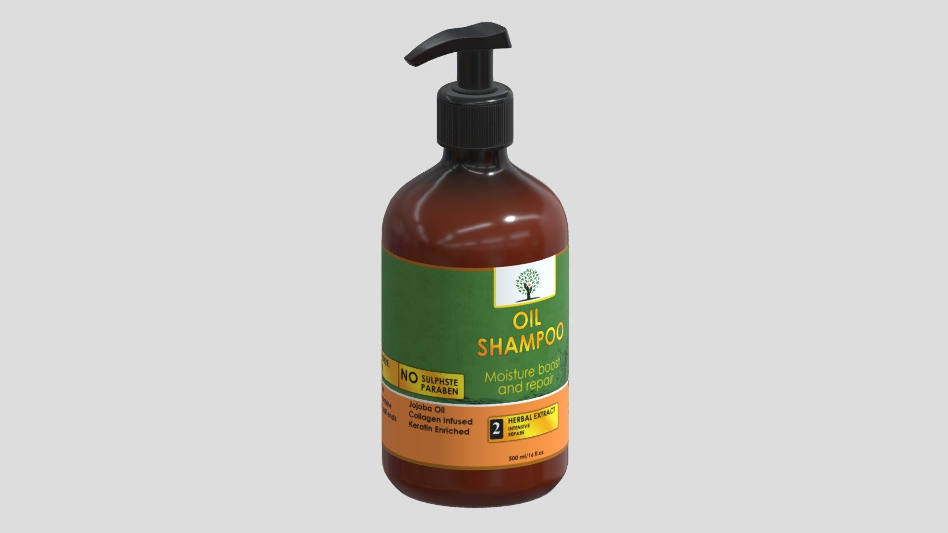 Oil Shampoo Low Poly PBR Realistic 3d model