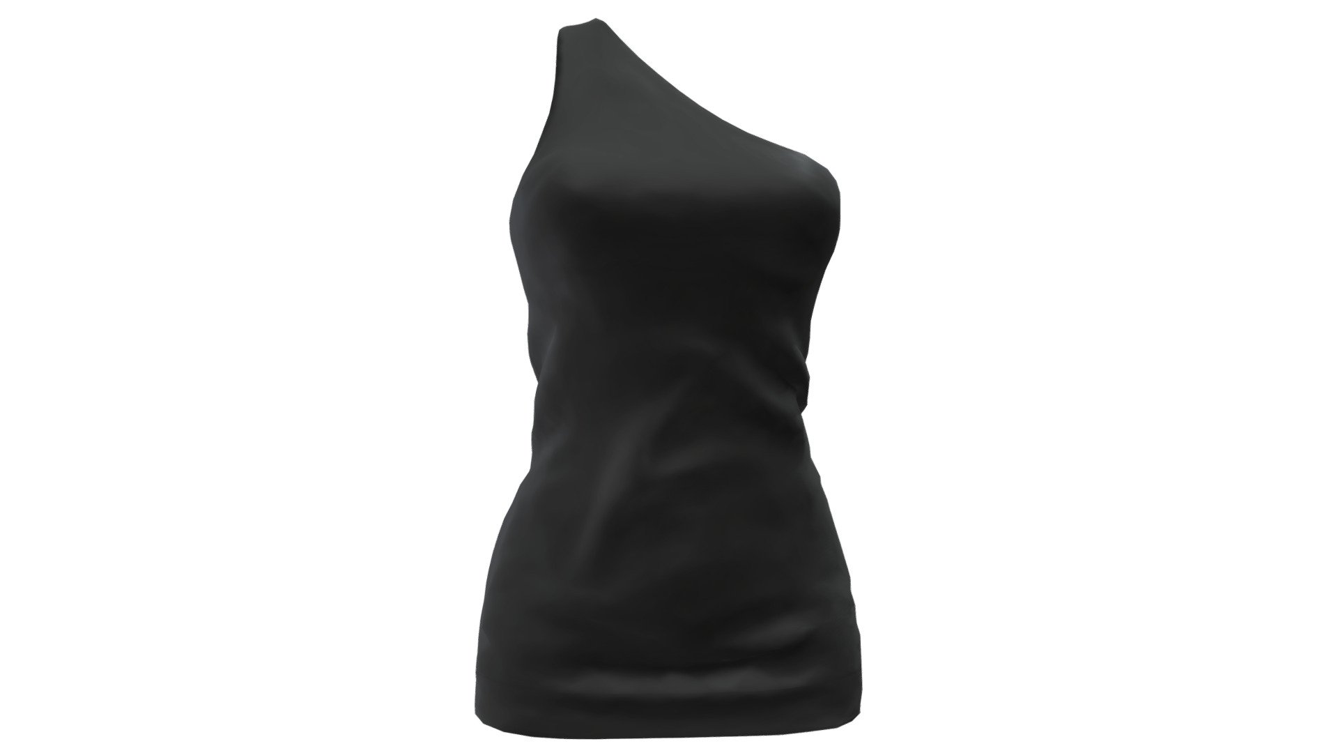 Female One Shoulder Mini Dress 3d model