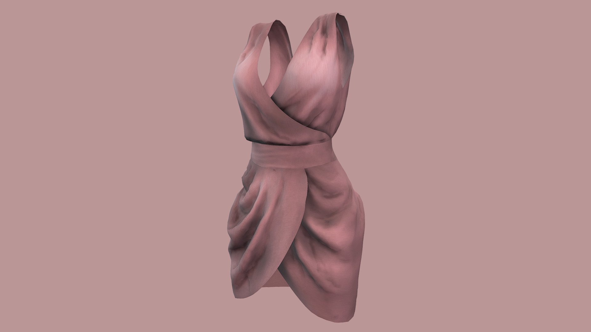 Female Tulip Skirt Mini Dress 3d model