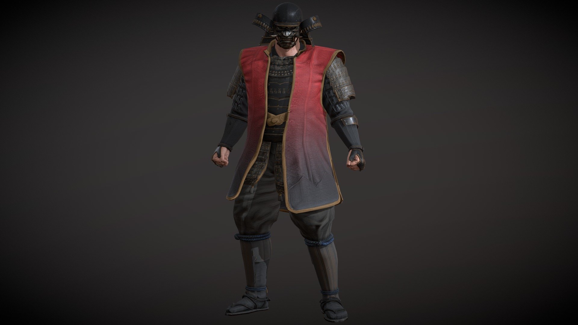 Samurai Character PBR Game Ready 3d model