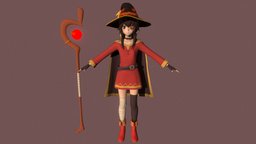 T pose rigged model of Megumin